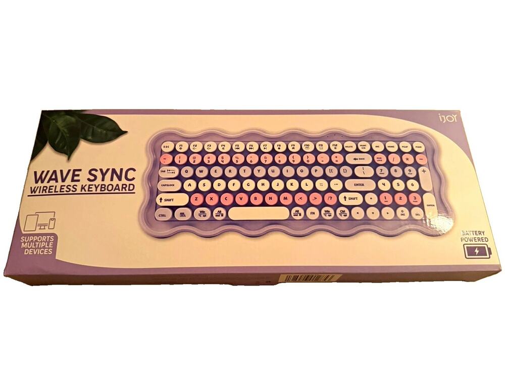 iJoy Wave Sync Compact Wireless USB Keyboard Portable Purple QWERTY
